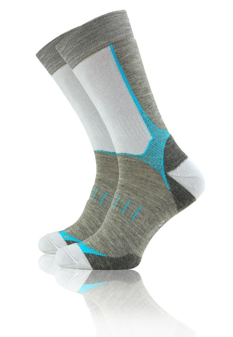 Sesto Senso Trekking Winter Wollsocken – Warme, Atmungsaktive Trekking-Socken mit Verstärkungen, Antibakteriell, Für Herren und Damen, Grau/Mehrfarbig, Ideal für Herbst/Winter Outdoor-Aktivitäten und Sport