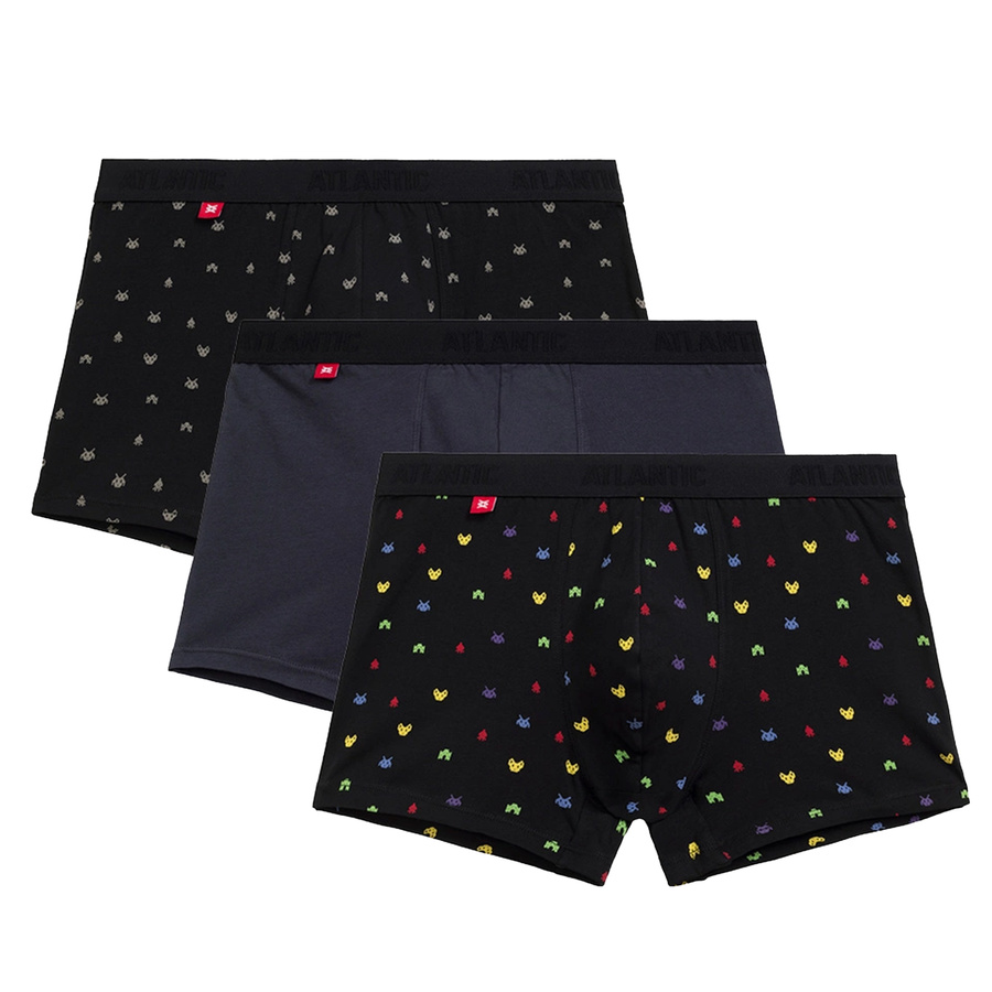 Herren Boxershorts Serie 3MH-054 Grau/Schwarz/Multicolor