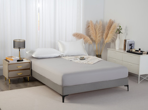 Spannbettlaken Satyn Grau