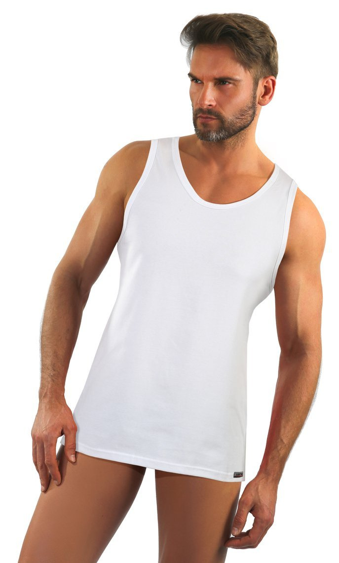 Sesto Senso Herren Tanktop ANACONDA – Bequeme Baumwolle mit Elastan, Flache Nähte, Ideal als Unterhemd oder für warme Tage, Weiß, Ohne Ärmel, Stilvoll und Langlebig, Perfekt als Geschenk, Made in Poland