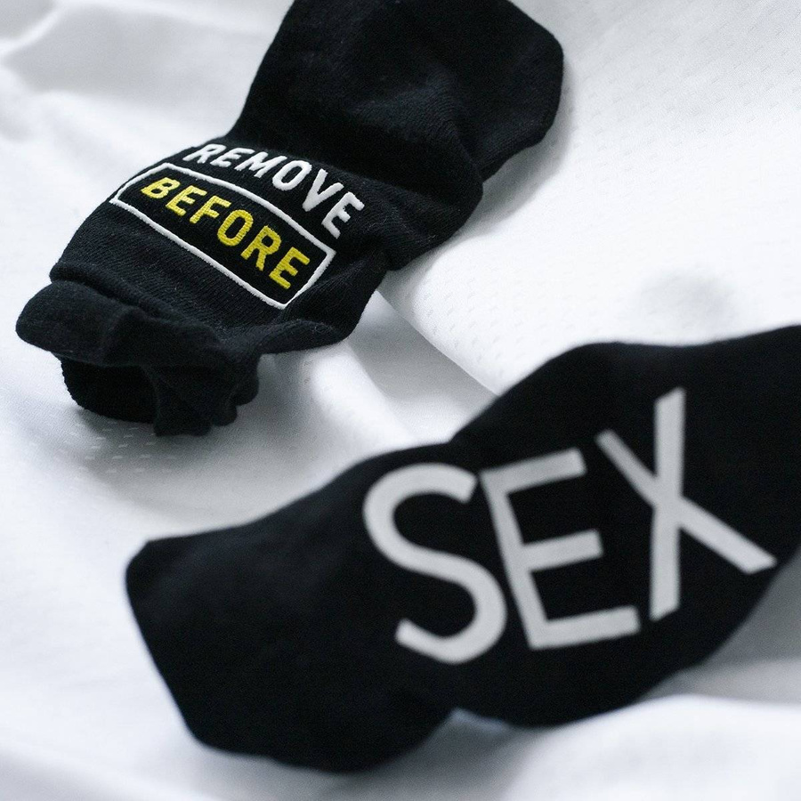 Șosete scurte bărbătești Negre cu inscripții