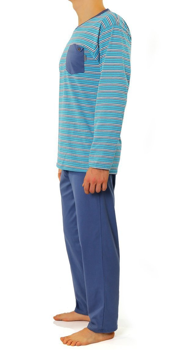 Herrenpyjama Serie Blau