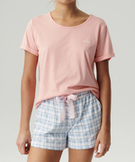Damenpyjama Nlp-497 Rosa Grau Blau