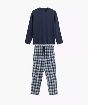 Herrenschlafanzug Serie Nmp-393 Grau Blau