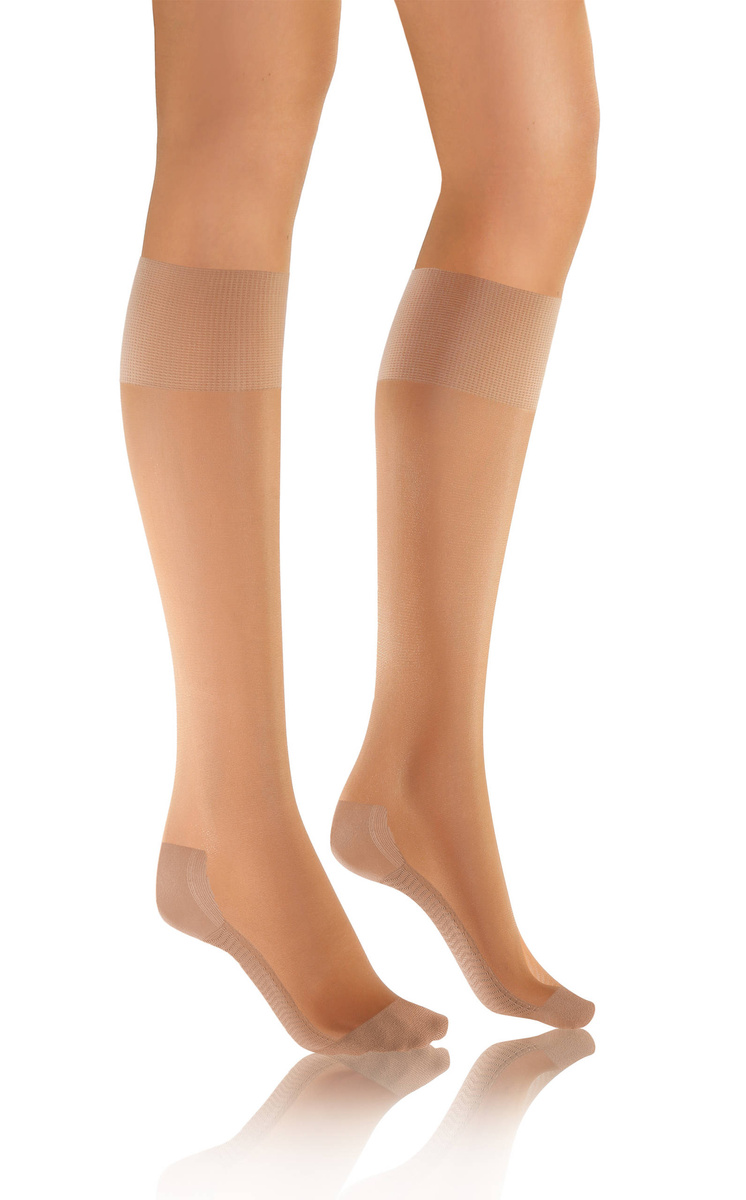 Sesto Senso Damen Podkolanówki – Massierende Sohle, 20 Den, Poliamid-Elastan Mix, Nicht-Drückend, Unterstützt Durchblutung, Elegant Halbtransparent, 3er Pack, Schwarz