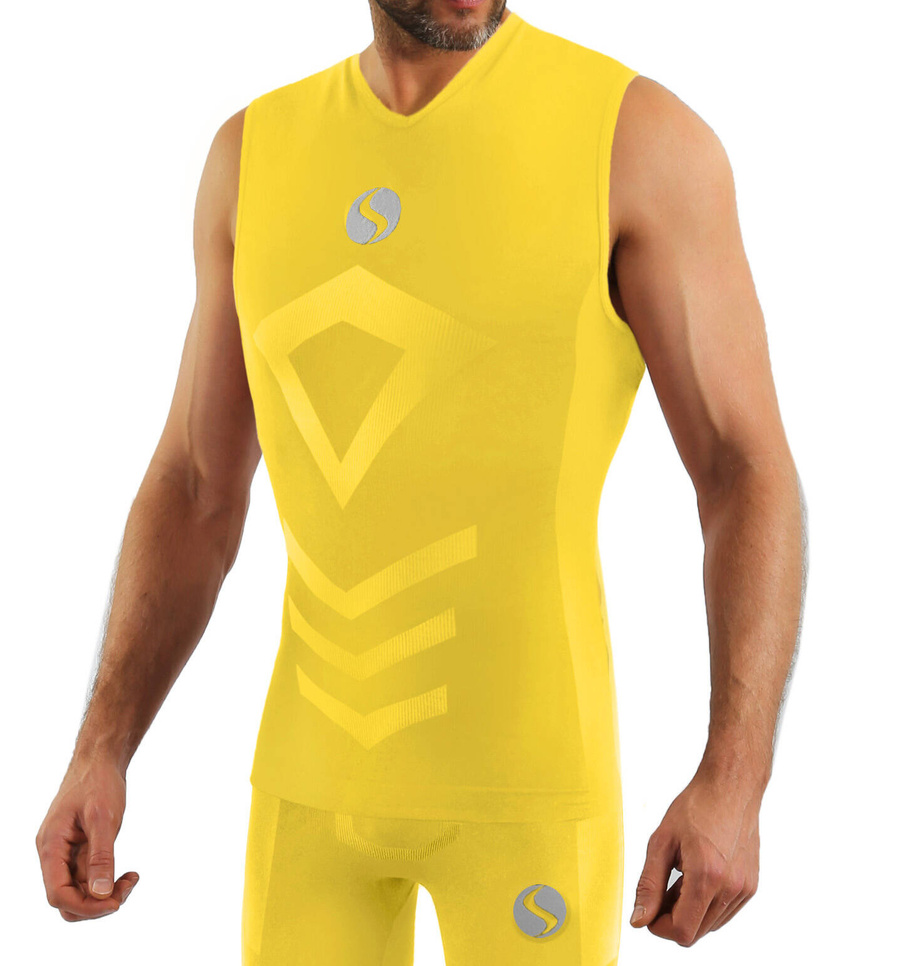 Ärmelloses Herrenhemd Thermo Active Gelb