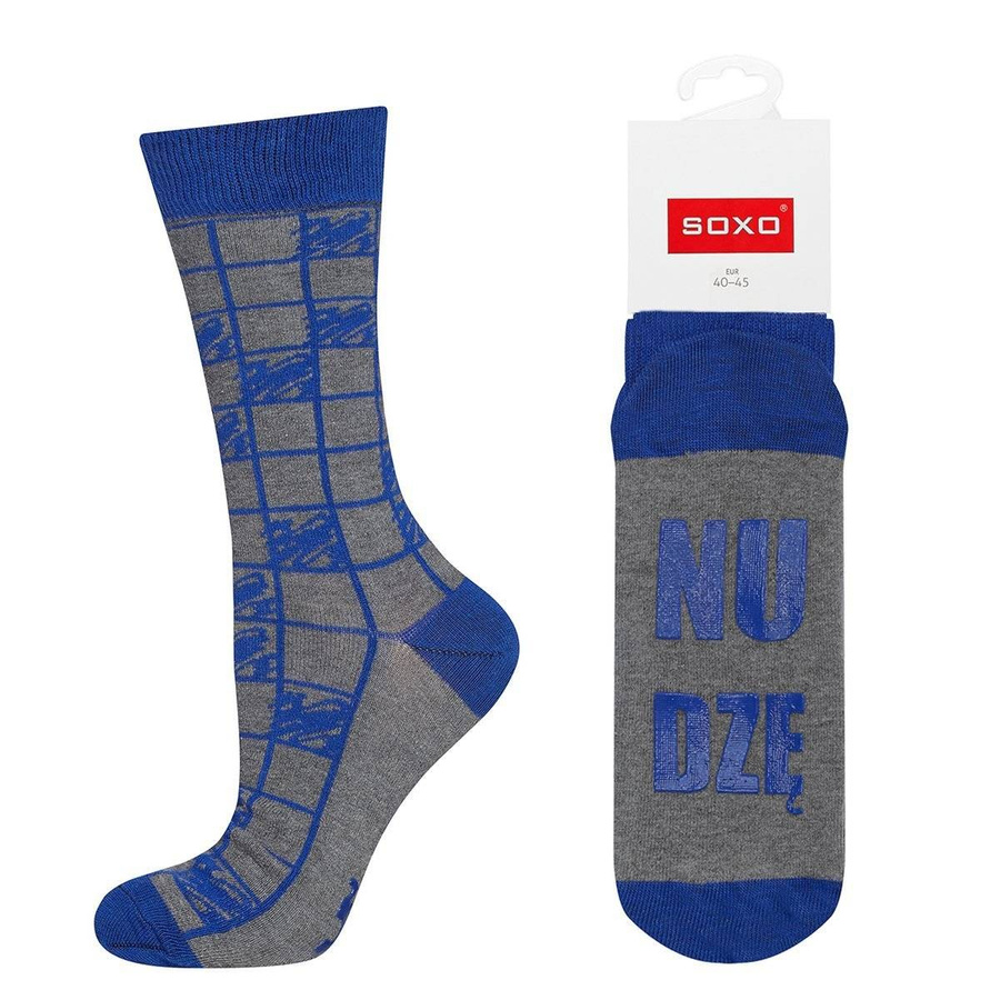 SOXO Herren lange Socken mit Aufschrift Baumwolle lustig 