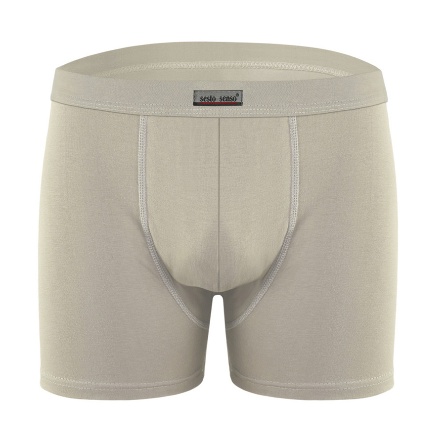 Herren-Boxershorts BM03 Beige Weiß