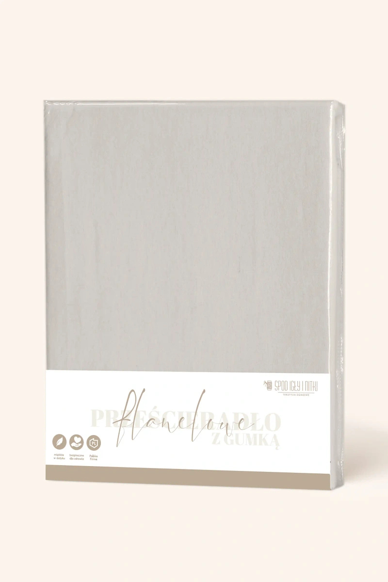 Cearceaf Flanel Taupe cu Elastic