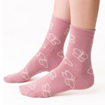 Socken Serie Art.099 Rosa mit Schmetterlingen