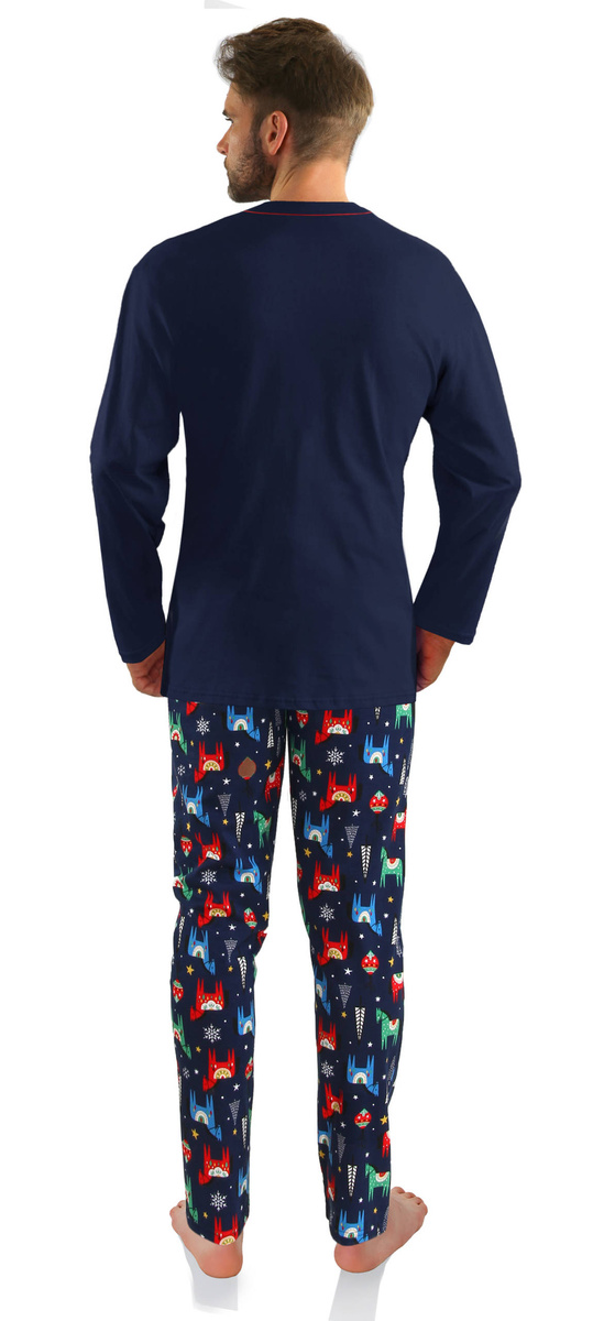 Schlafanzug Herren Weihnachten Blau