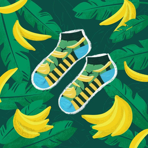 Herren Socken Soxo Good Stuff Baumwolle Banane bunt