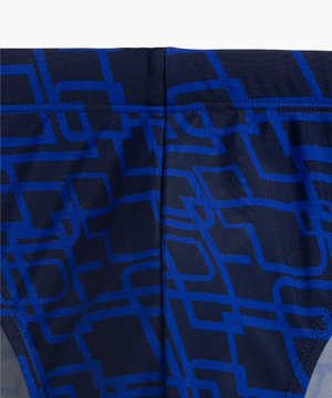 Atlantic Herren KMT-335 Badehose Slips – Schnelltrocknend, 80% Polyamid, 20% Elastan, Print-Design, Tunnelzug, Grau/Schwarz/Marineblau/Blau – Komfortable Schwimmhose für Männer