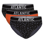 Atlantic Herren Sport Slips Set – Bequeme Baumwolle mit Elastan, Atmungsaktiv, 3er Pack, Farben: Orange, Grau, Khaki, Für Männer