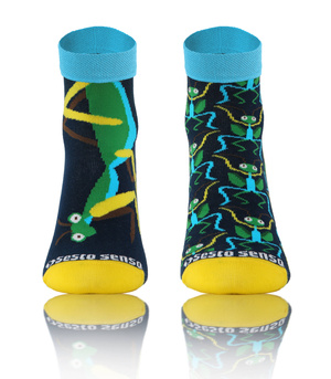 Kolorowe śmieszne ZAKOSTKI SKARPETY FINEST Sesto Senso