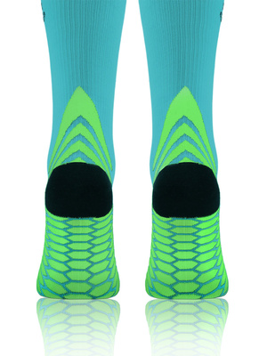 Lange Sportliche Kompressionssocken 2er Set Blau, Grün