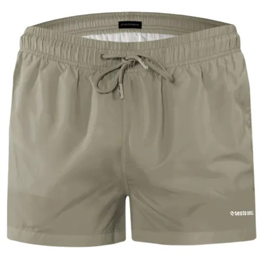 Sesto Senso Herren Badeshorts SZ24 – Schnelltrocknender Polyester, Bequeme Passform mit Elastischem Bund, Funktionale Taschen, Grün/Khaki, Ideal für Strand und Pool, Frühjahr/Sommer Kollektion