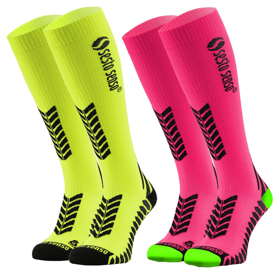 2x Sportowe KOMPRESYJNE długie skarpety do biegania Sesto Senso