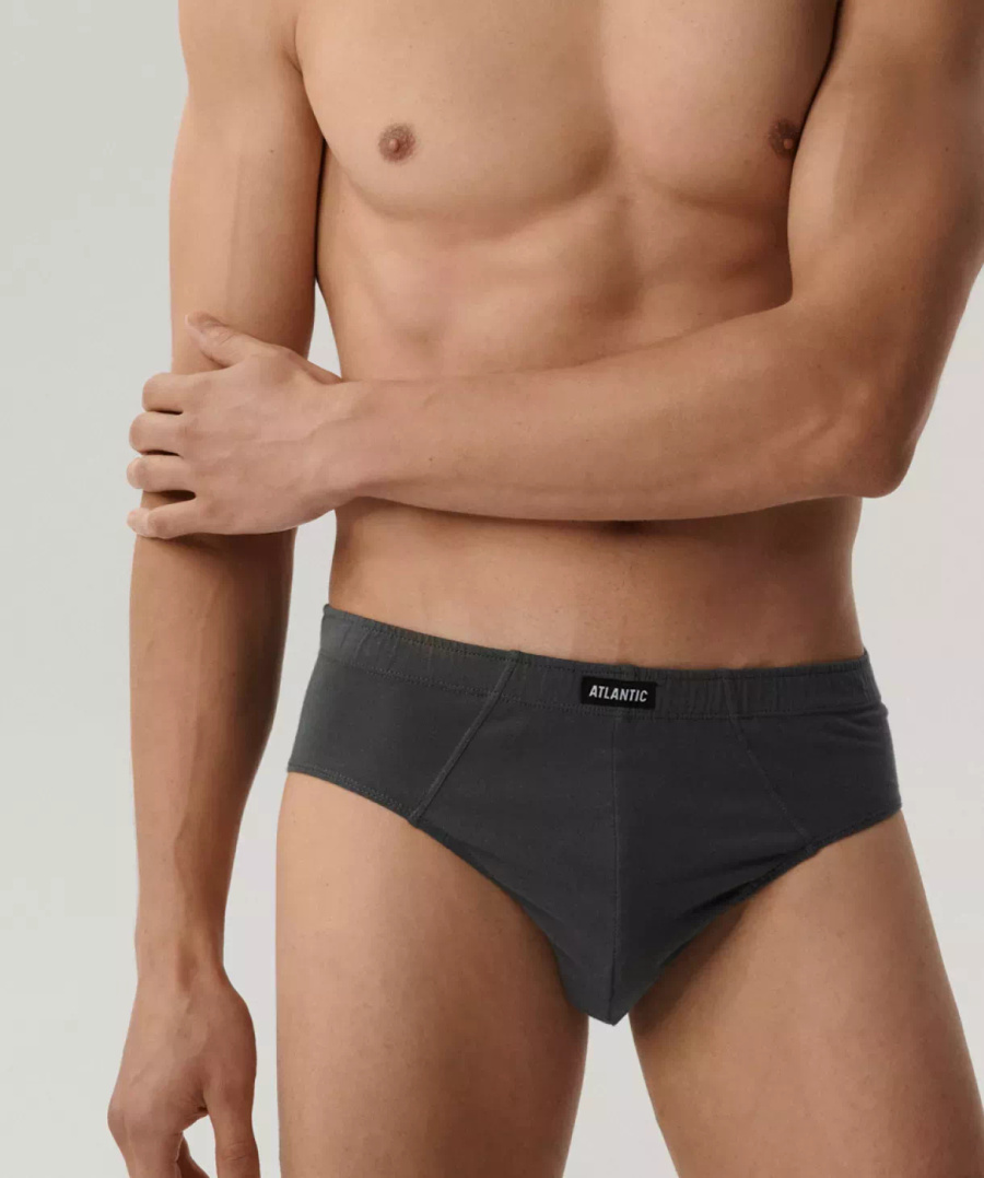 Herrenslips Serie 3BMP-006 Grau/Schwarz/Weiß