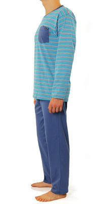 Herrenpyjama Serie Blau