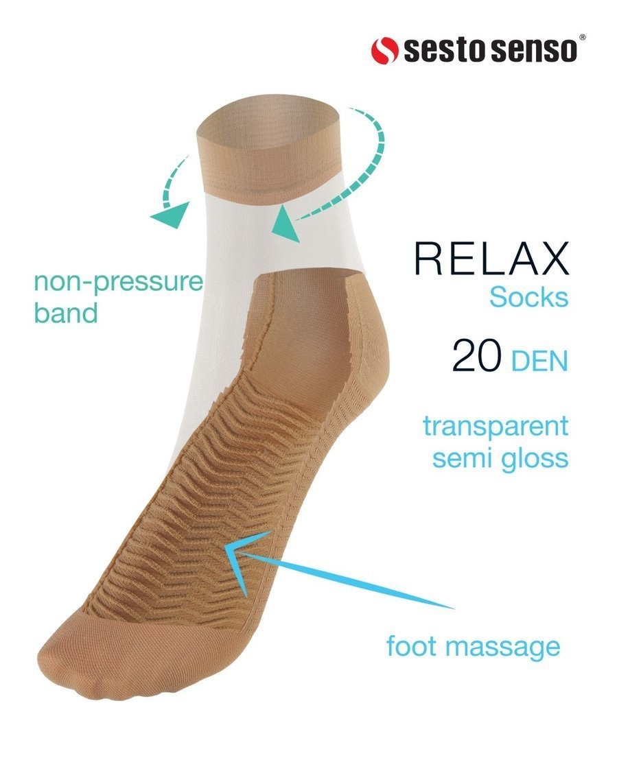Sesto Senso Damen Skarpety Rajstopowe Relax – 20 DEN, Halbmatte, Massage-Effekt, Ohne Druck, Poliamid-Elastan, Vision, Für Frauen, Komfort & Eleganz