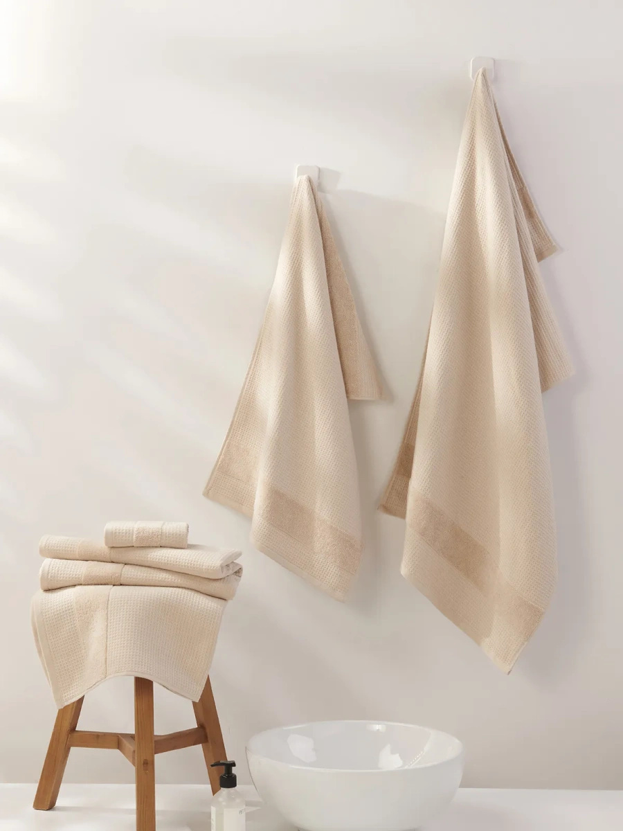 Towel Waffle Checky Beige