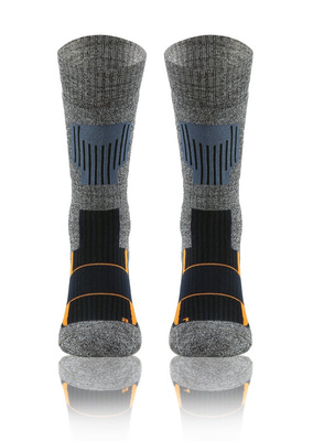 Wollsocken Trekking Winter Grau Mehrfarbig
