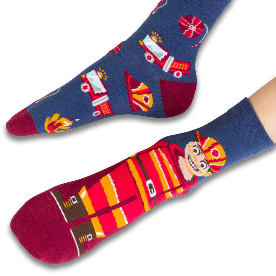 Kindersocken mit Feuerwehraufdruck. 138 KR324 Denim