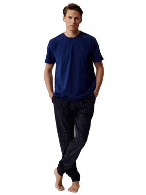 Herren-Schlafanzug Serie nmp-388 Blau/Grau