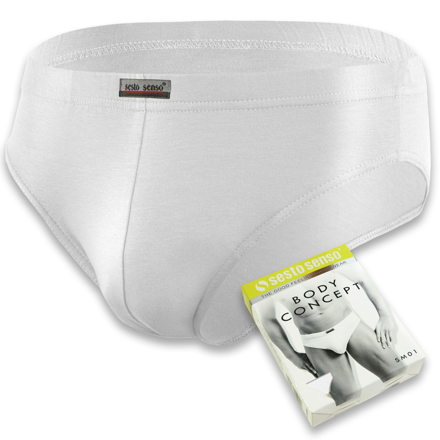 Sesto Senso Herren Slipy Set – Hochwertige Baumwollunterwäsche, Sportlicher Schnitt, Antiallergisch, Schnell trocknend, Perfekte Passform, Farben: Rot, Blau, Schwarz, Weiß, 4er Pack, Für Aktive Männer