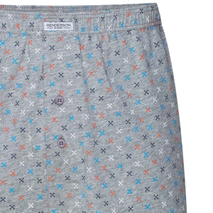 Henderson Herren Boxershorts Classic – 100% Baumwolle, Komfortabler Schnitt, Elastischer Bund, Knopfleiste, Geometrisches Muster, Vielseitige Farben, Herbst/Winter Kollektion, Grau, Größe: K318, 4er Pack
