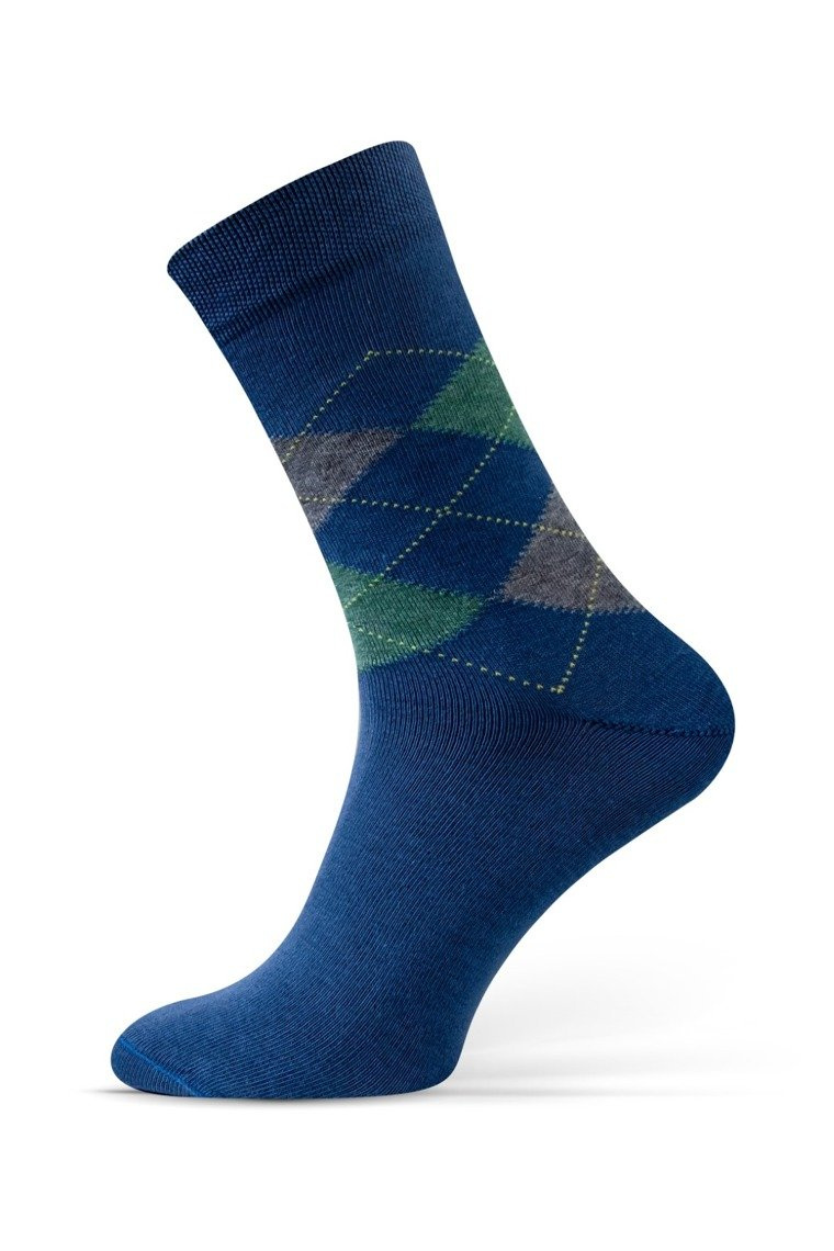 Anzugsocken Serie Rauten Blau