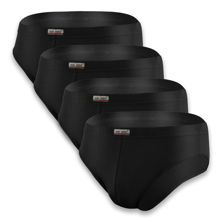 Sesto Senso Herren Slipy Set – Hochwertige Baumwollunterwäsche, Sportlicher Schnitt, Antiallergisch, Schnell trocknend, Perfekte Passform, Farben: Rot, Blau, Schwarz, Weiß, 4er Pack, Für Aktive Männer