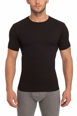 Sesto Senso Herren Baumwoll T-Shirt Art. 112 – Klassisches Design, Weiche Glatte Baumwolle, Kurze Ärmel, Bequeme Passform, Alltagstauglich, Schwarz