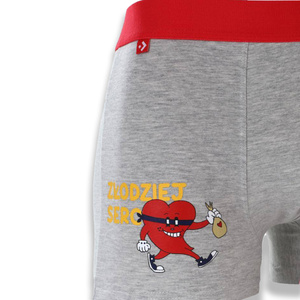 Boxershorts Valentinsserie grau, rot