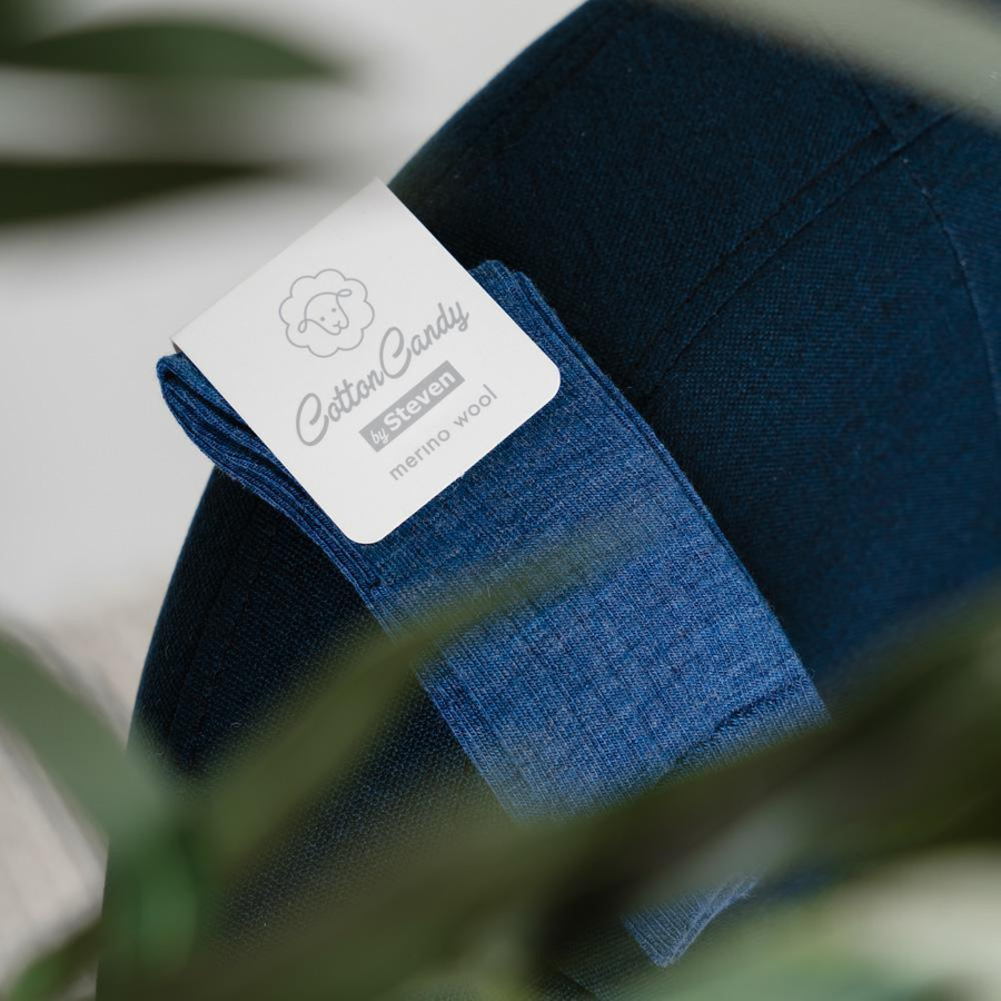 Skarpetki z wełny merino bezuciskowe w prążek art. 130 Steven 