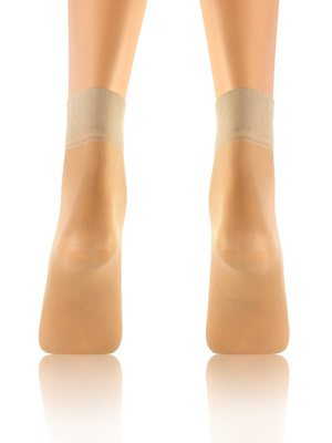 Sesto Senso Damen Skarpetki Rajstopowe Emi – Hochwertige, Strapazierfähige Strumpfsocken, Poliamid & Elastan, Komfortabler Bund, Ohne Verstärkung, Ideal für Offene Schuhe, One Size, Beige & Schwarz, 2er Pack