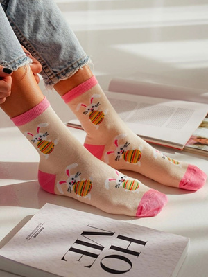 Damen-Socken Wzorzyste 200 Pfirsichfarben