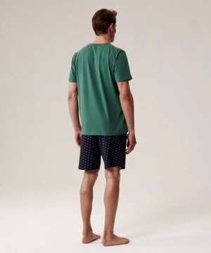 Herren Pyjama nmp-395 Grau/Marine/Grün/Blau