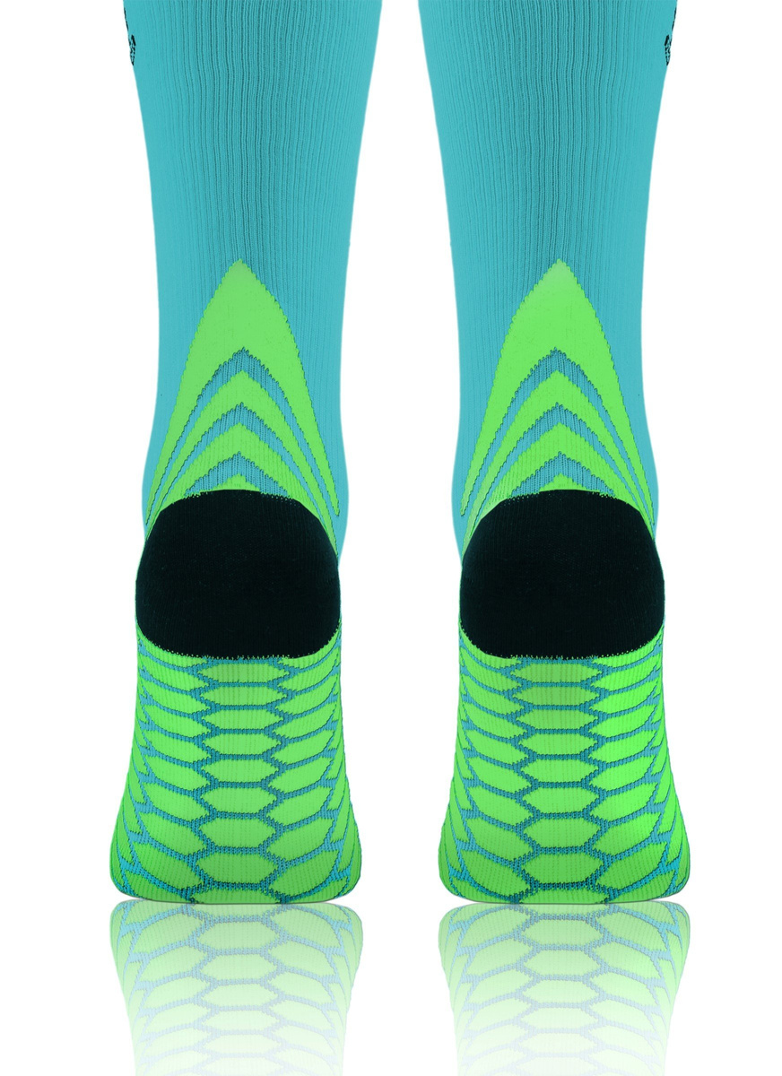 Lange Sportliche Kompressionssocken 2er Set Blau, Grün