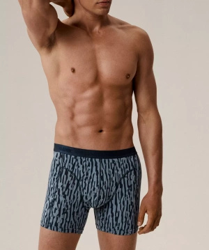 Lange Boxershorts 2MH-175 Grau und Blau