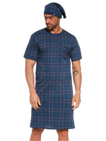 Koszula Nocna Męska Krótki Rękaw ze Szlafmycą Cornette