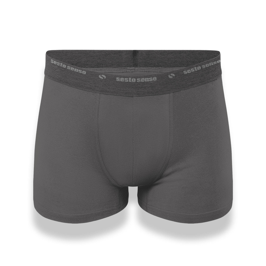 Sesto Senso Herren Boxershorts RUSH – Sportlich, Baumwolle, Elastischer Bund, Flache Nähte, Komfort, Grau, Made in Poland