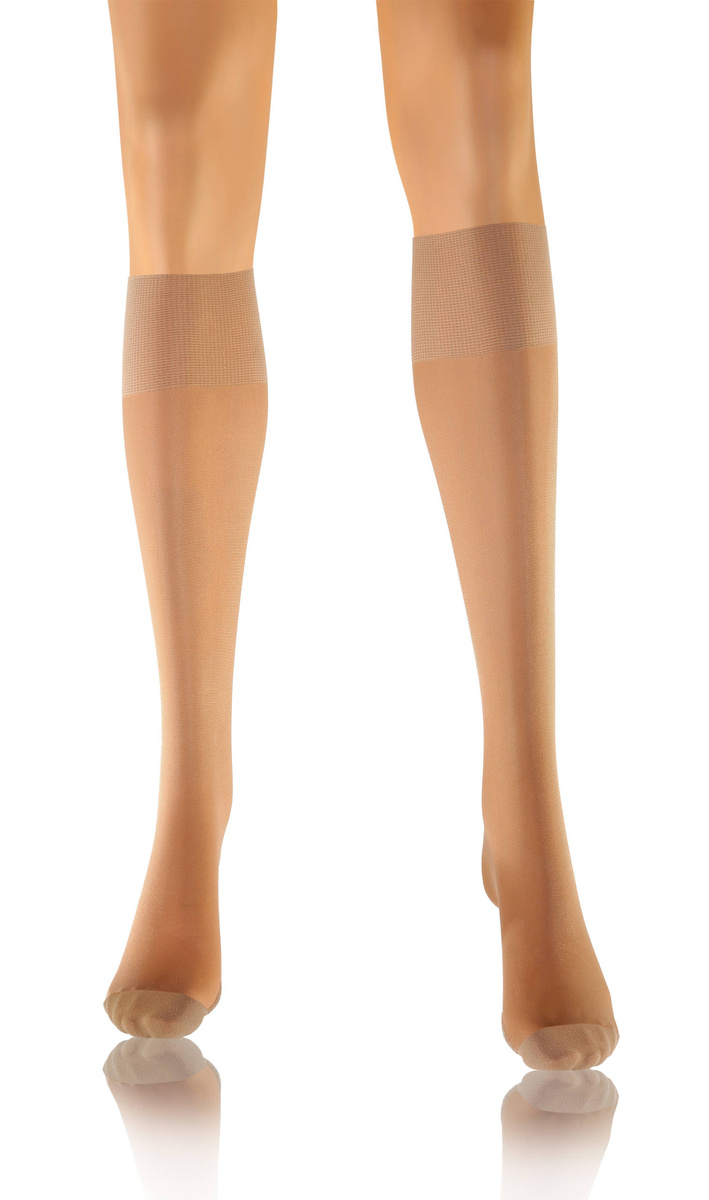 Sesto Senso Damen Kniestrümpfe Relax – Komfortabel mit Massageeffekt, 20 DEN, Halbtransparent, Poliamid-Elastan, Ohne Druck, Ideal für Büro & Kreislaufprobleme, Farbe: Vision/Beige