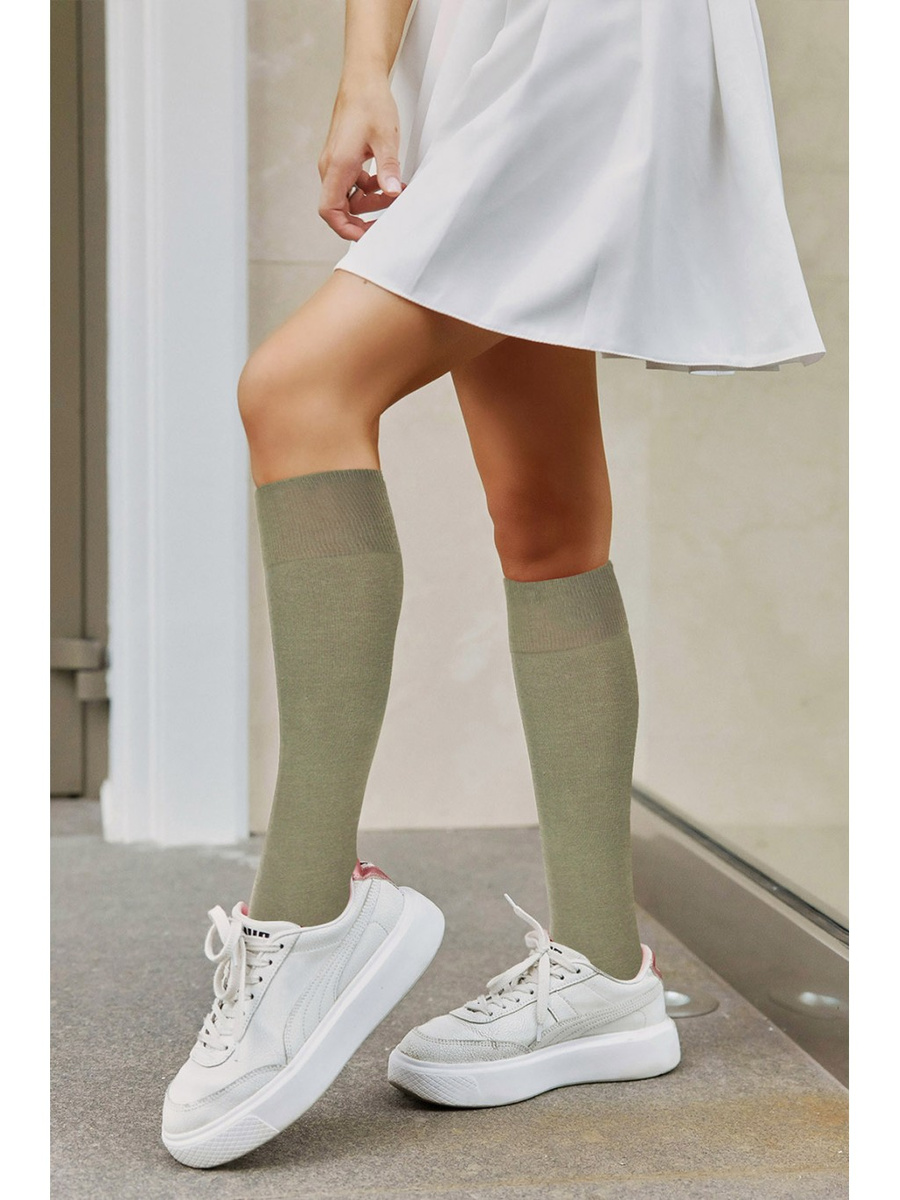 Kniebundsocken 248 Oliv