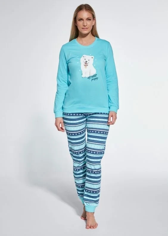 Damen-Pyjama Serie 671 Blau