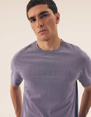 Pijama scurtă Seria 42626 Albastru oțel și roșu