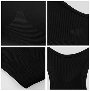 Sesto Senso Damen Seamless Sport Top – Nahtloses Sport-BH-Top mit Thermoregulierung, Atmungsaktiv, Elastisch, Schwarz, Poliamid-Elastan, Fitness & Training