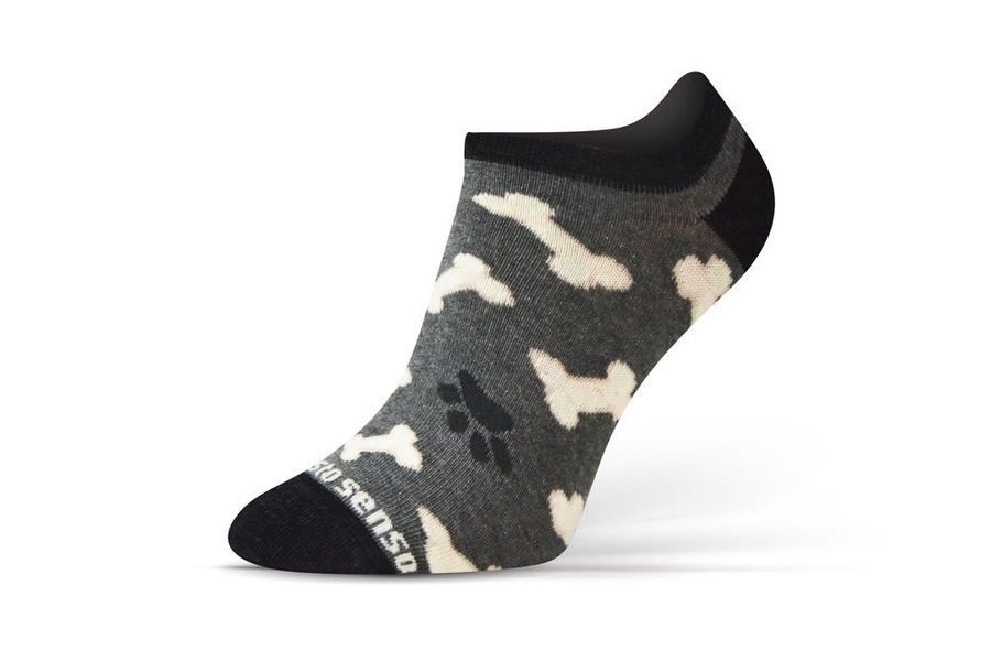 Sesto Senso Skarpetki Finest Cotton Stopki – Bequeme Baumwollsocken für Damen und Herren, Atmungsaktiv, Langlebig, Vielseitig, Grau mit Piesek Muster, Ideal für Alltag und Sport, Multicolor