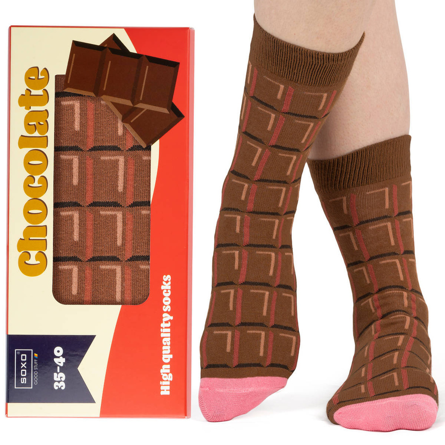 Soxo Geschenk-Socken für Frauen | Schokoriegel | Happy Gift